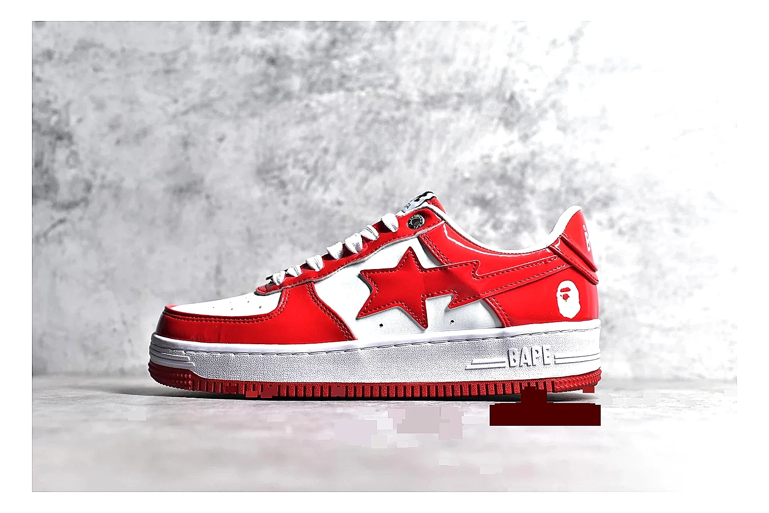 kakoscout.com A Bathing Ape Bapesta Low Red White comparison signal card six-photo gallery thumbnail 2