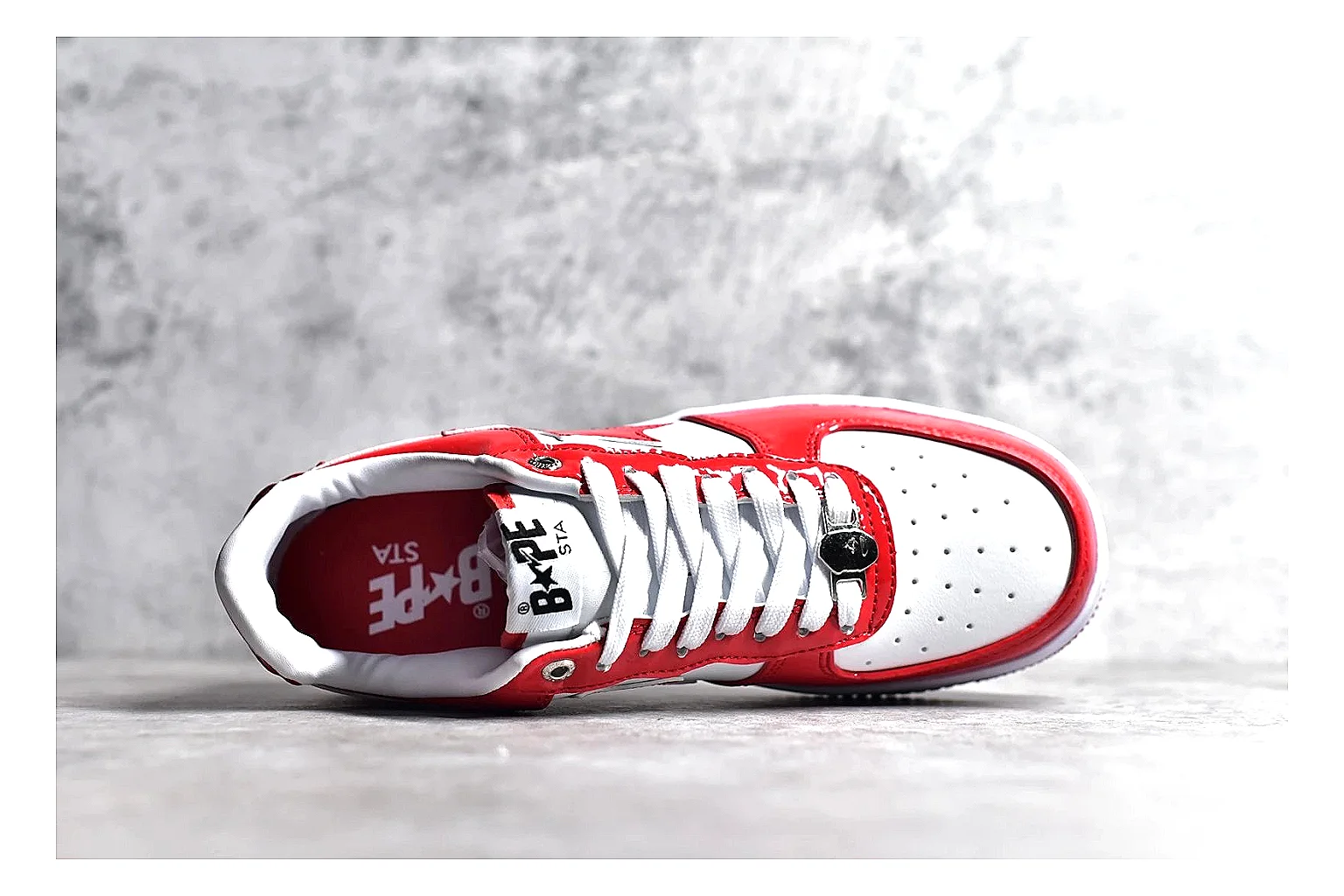 kakoscout.com A Bathing Ape Bapesta Low Red White comparison signal card six-photo gallery thumbnail 3