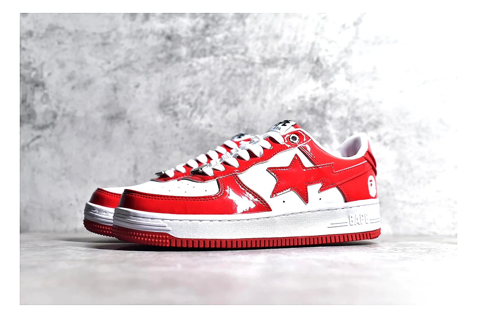 kakoscout.com A Bathing Ape Bapesta Low Red White comparison signal card six-photo gallery thumbnail 6