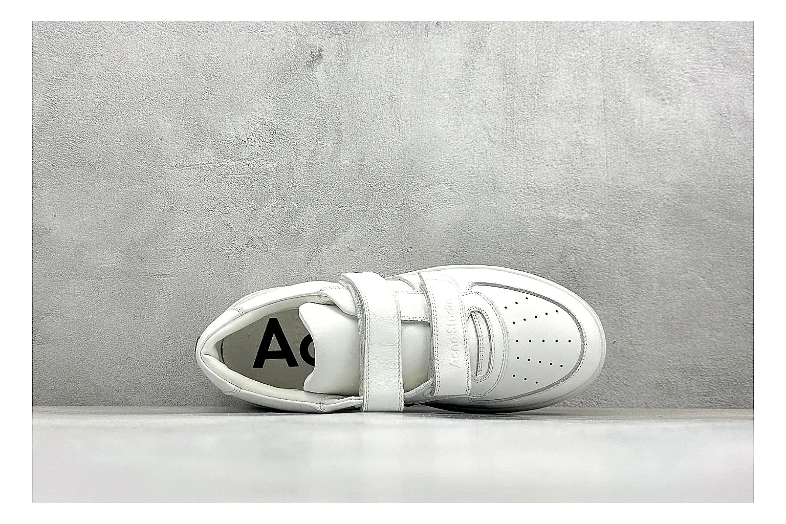 Acne Studios Velcro White Mid-Top comparison image with white leather panels, broad hook-and-loop straps, padded mid-top collar, and a clean rubber sole thumbnail 2