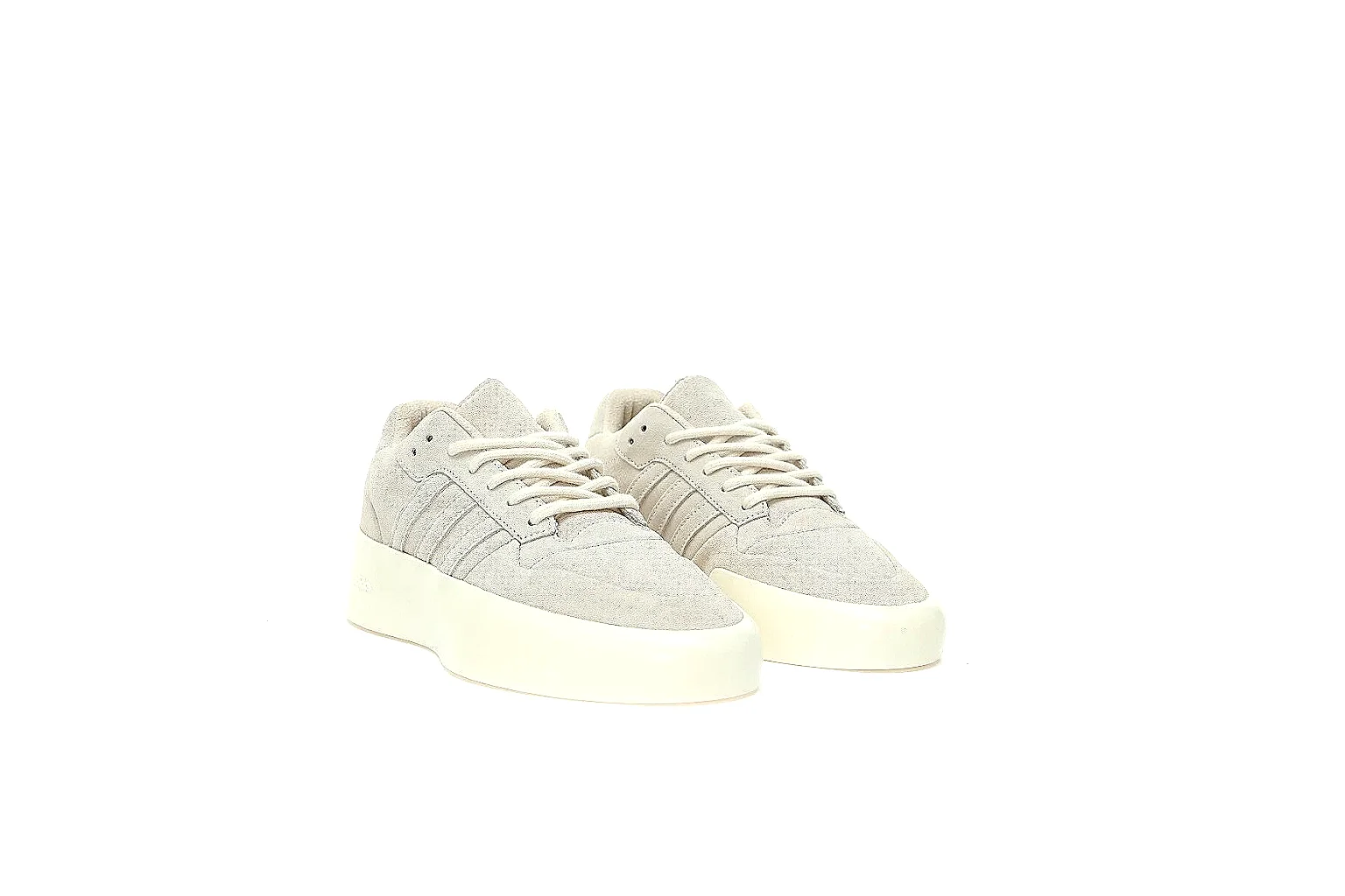 Adidas cream suede platform low top shown in multi angle QC gallery thumbnail 5