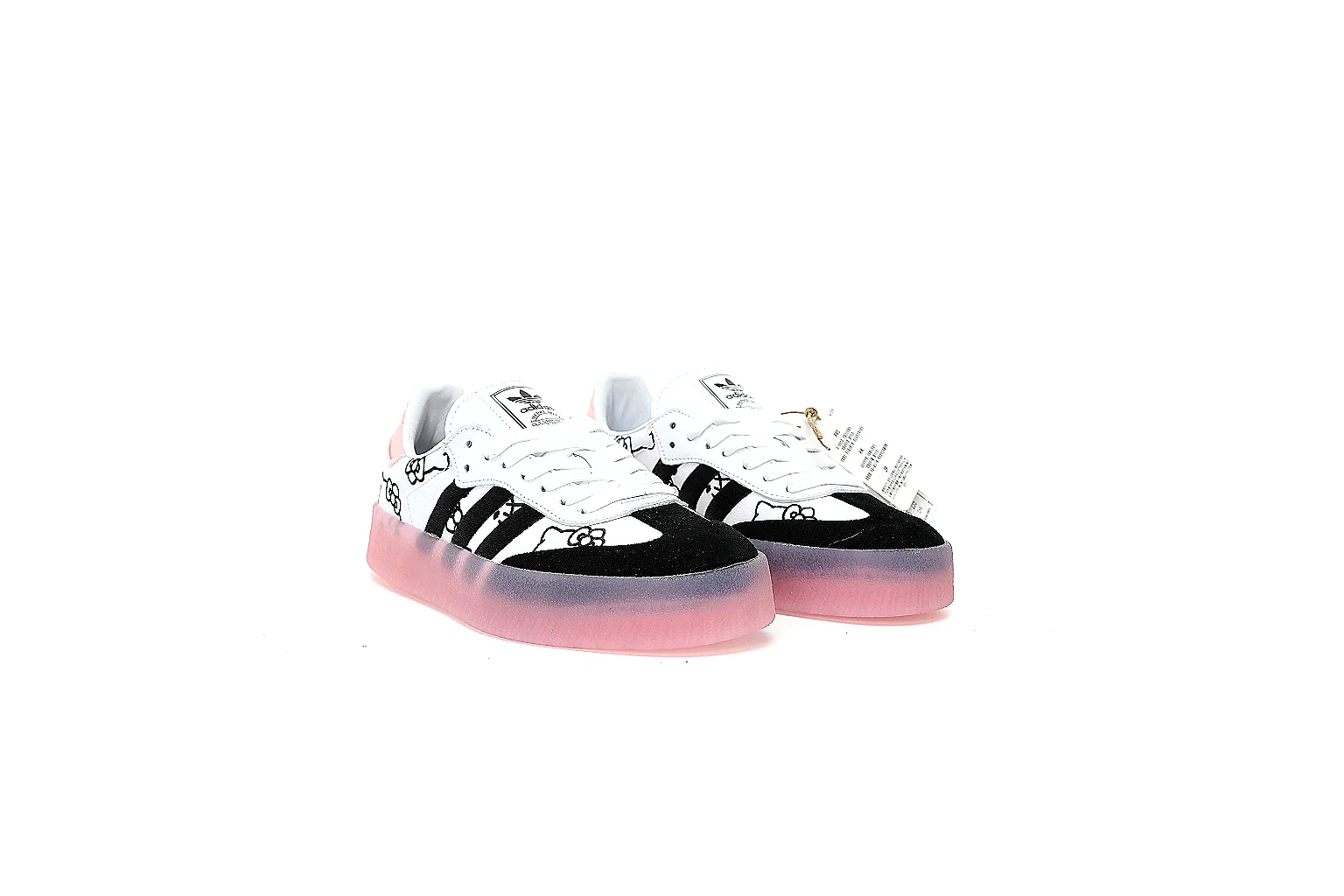 Kako Scout comparison images for Adidas Black White Pink Samba Style Sneaker thumbnail 5