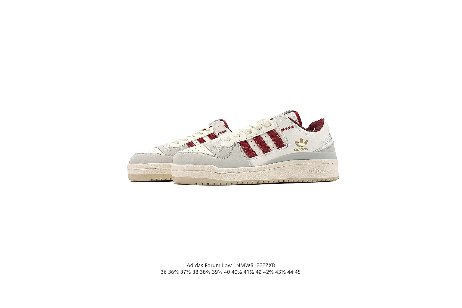 kakoscout.com Adidas White Burgundy Campus Low 0959 White Burgundy low-top product image thumbnail 6