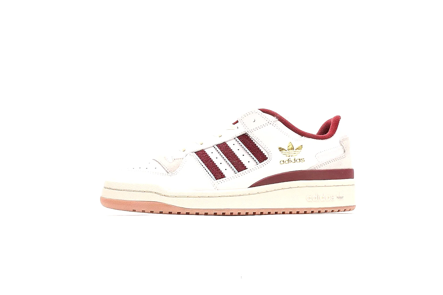 Adidas cream burgundy low court sneaker side view with QC proof angles thumbnail 2