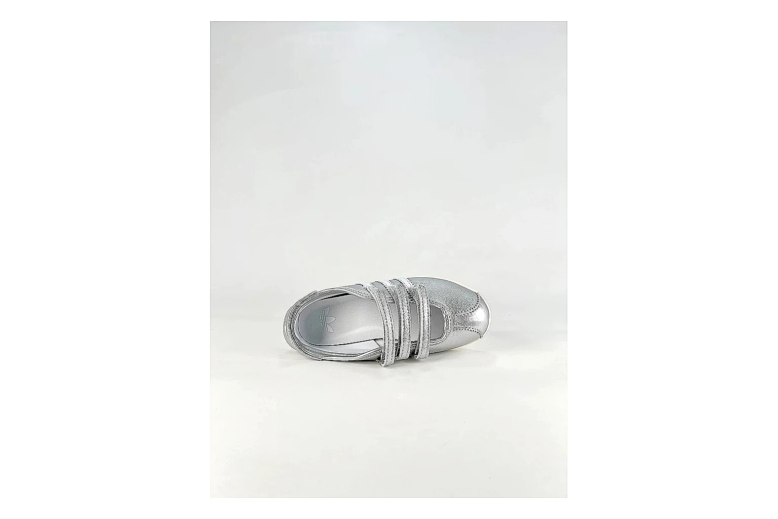 Adidas Originals Anfisa Silver Sneakers comparison signal photo with silver low-top sneakers with leather texture, side-profile shape, upper panel lines, and outsole detail thumbnail 2