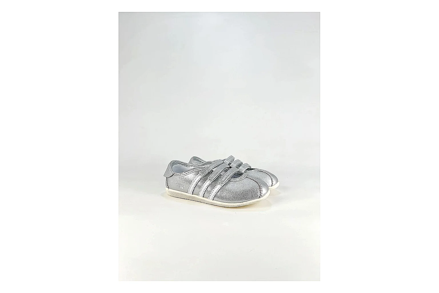 Adidas Originals Anfisa Silver Sneakers comparison signal photo with silver low-top sneakers with leather texture, side-profile shape, upper panel lines, and outsole detail thumbnail 6