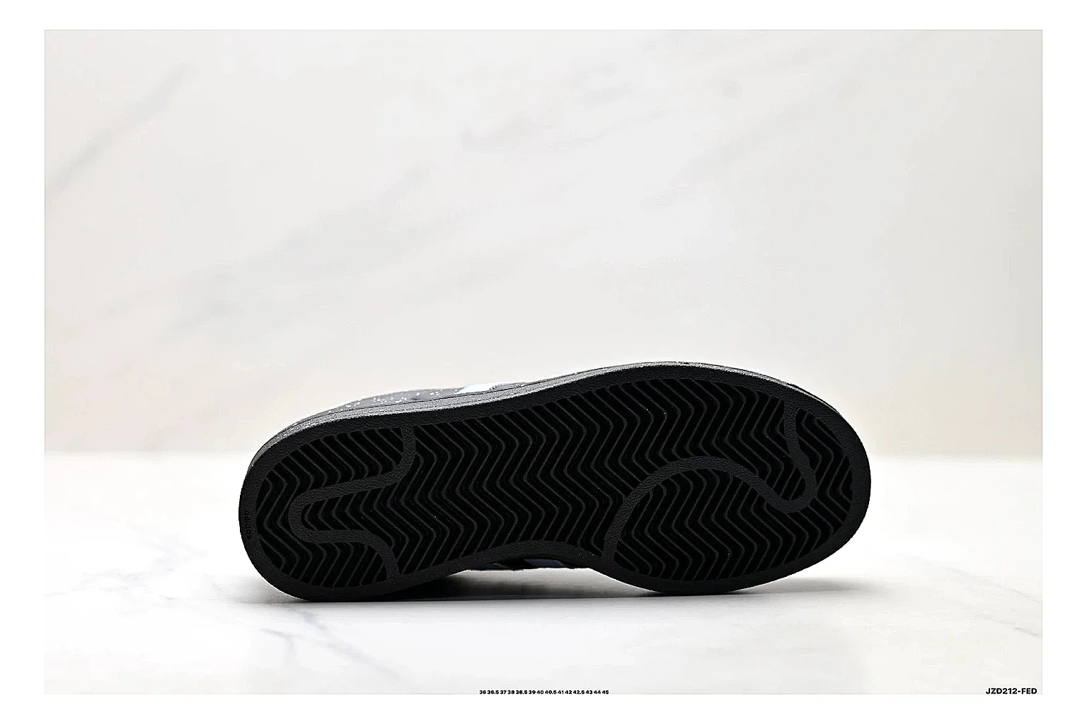 Adidas Originals Samba Black Blue Sneakers comparison signal photo with black blue terrace sneakers with leather texture, side-profile shape, upper panel lines, and outsole detail thumbnail 4