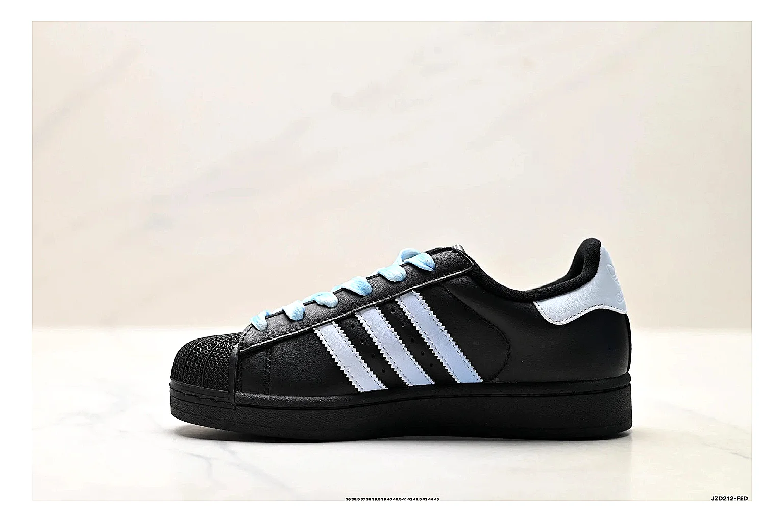Adidas Originals Samba Black Blue Sneakers comparison signal photo with black blue terrace sneakers with leather texture, side-profile shape, upper panel lines, and outsole detail thumbnail 6