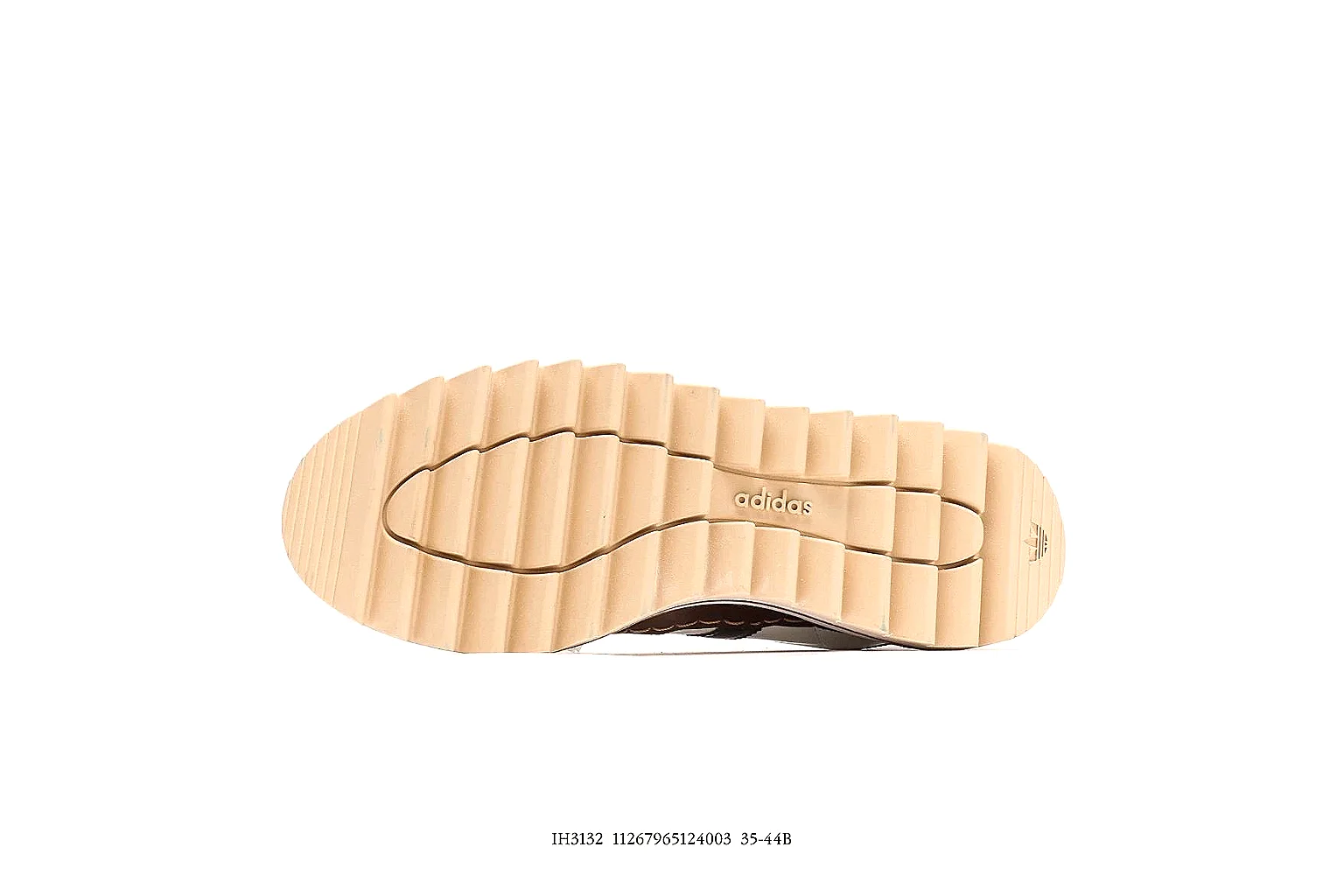 Adidas 0399 white platform low top with black stripes and brown welt thumbnail 3