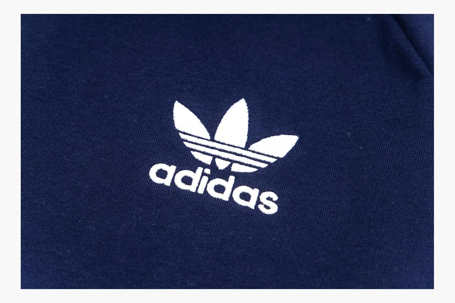 Navy Adidas ringer tee comparison image with trefoil thumbnail 2