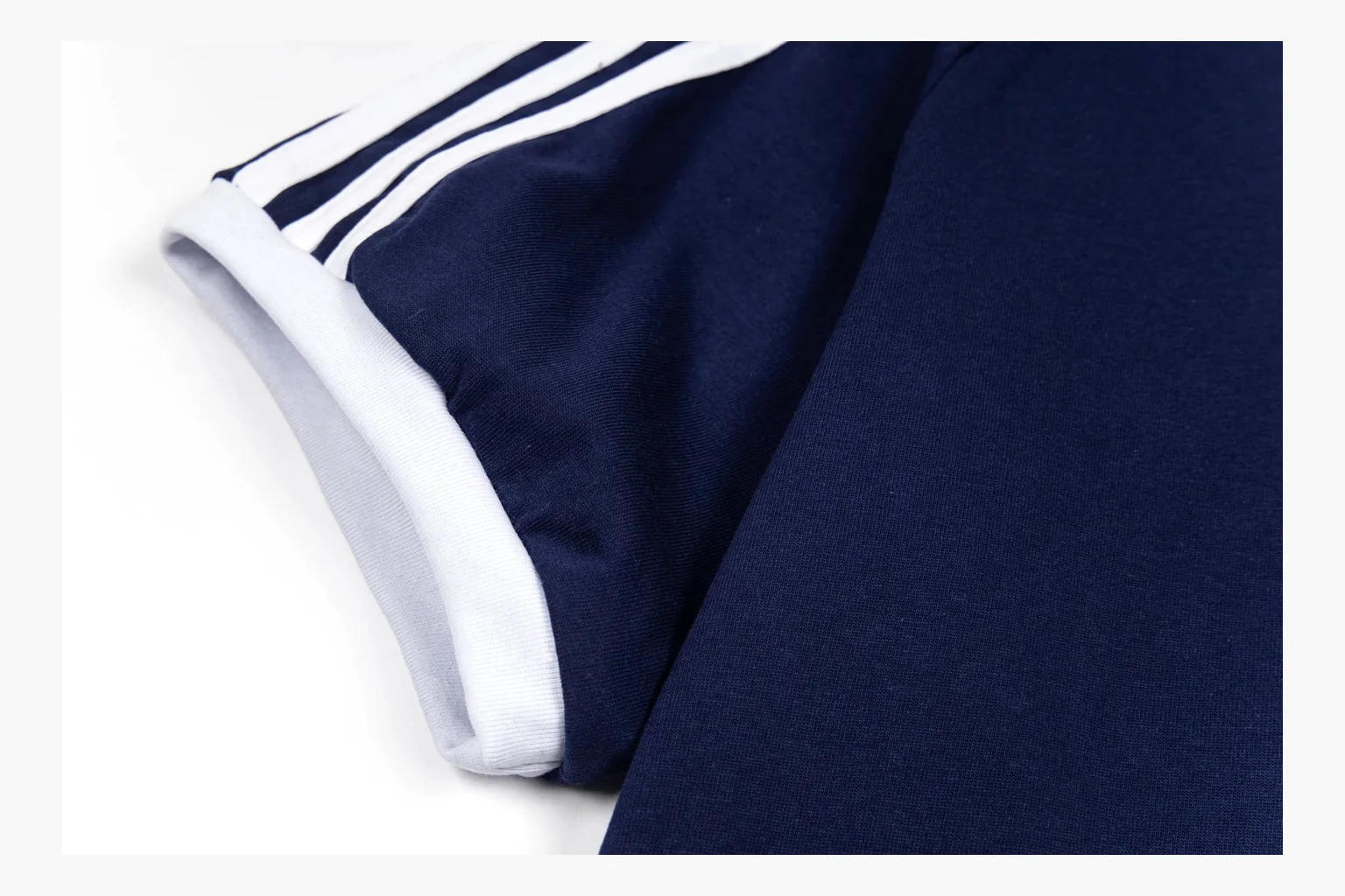 Navy Adidas ringer tee comparison image with trefoil thumbnail 4