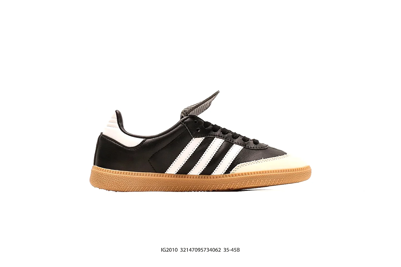 adidas Samba black gum gallery with side, outsole, top and rear QC views thumbnail 6