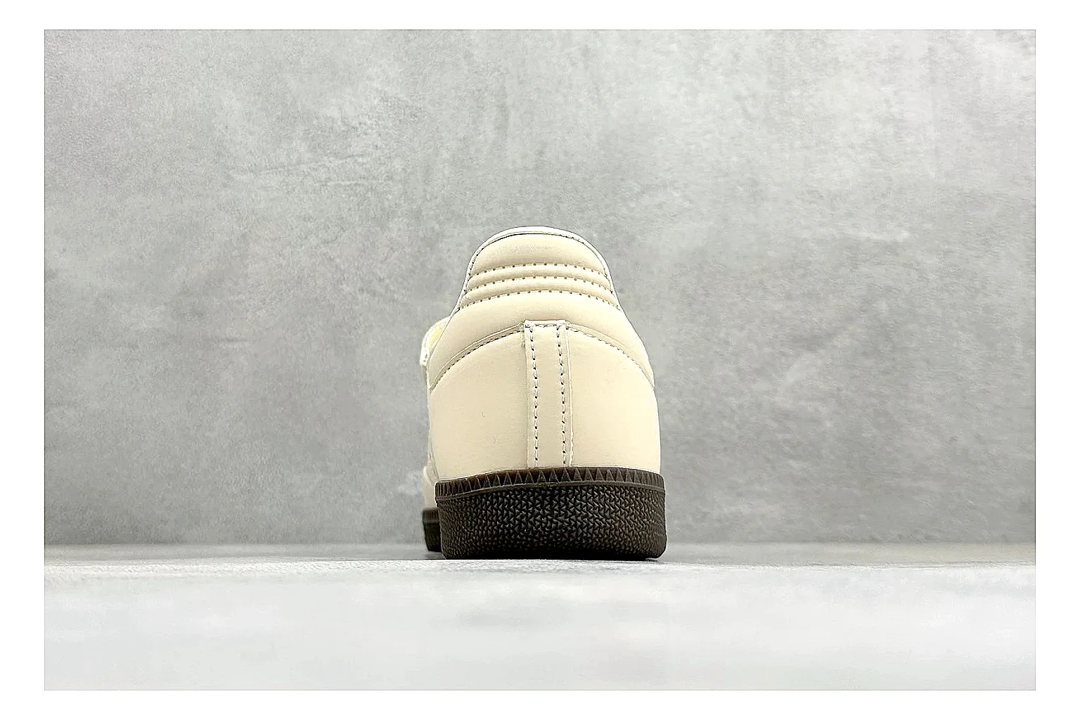 Adidas Samba Jane Cream comparison photo showing cream Mary Jane upper, dark gum outsole, Samba-style side stripes, and low strap silhouette thumbnail 3