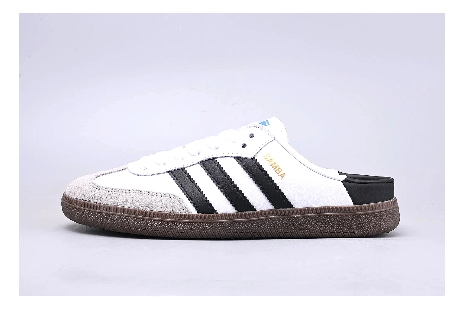 Adidas Samba OG White Black comparison signal photo with white black samba og terrace sneaker with mixed upper and terrace shape