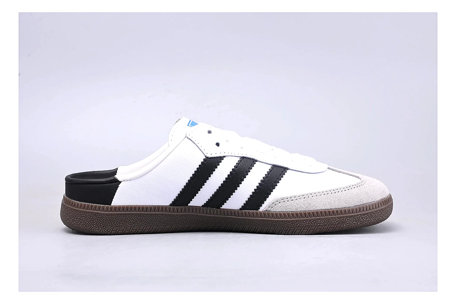 Adidas Samba OG White Black comparison signal photo with white black samba og terrace sneaker with mixed upper and terrace shape thumbnail 6