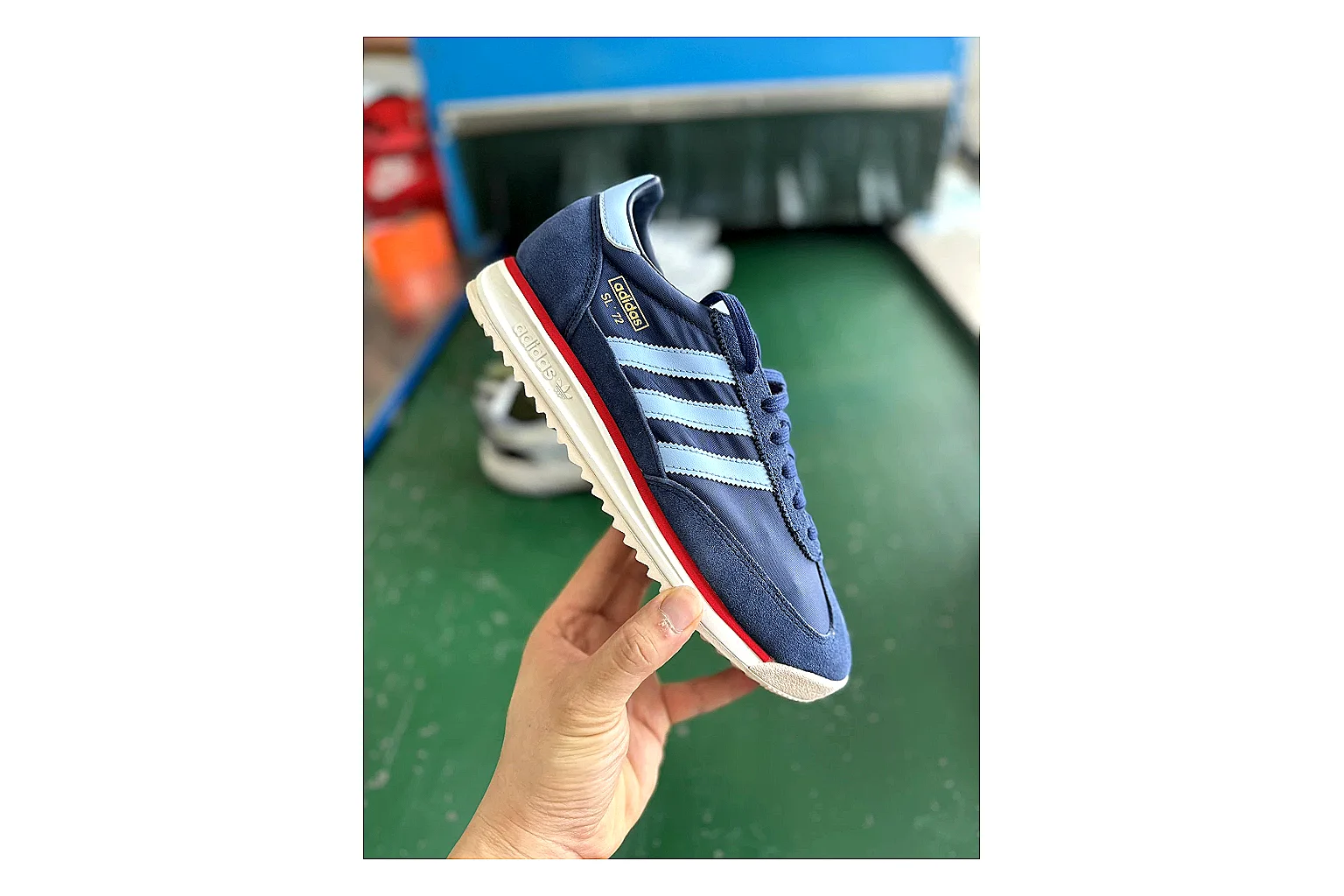 Adidas SL 72 RS Blue Red comparison signal photo with red blue sl 72 rs retro runner with mixed upper and runner shape thumbnail 6