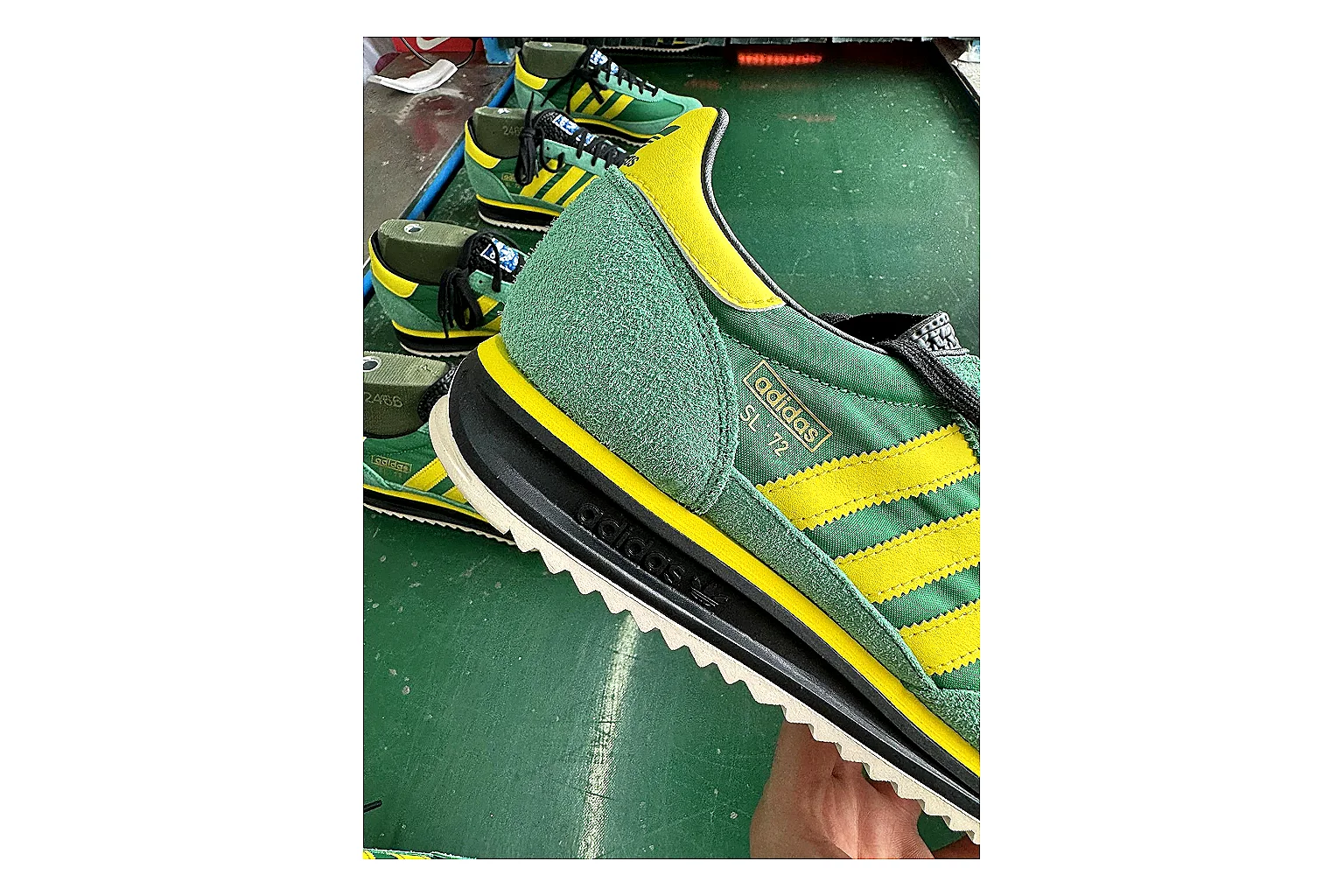 Adidas SL 72 RS Green Yellow comparison signal photo with green yellow sl 72 rs retro runner with mixed upper and runner shape thumbnail 5