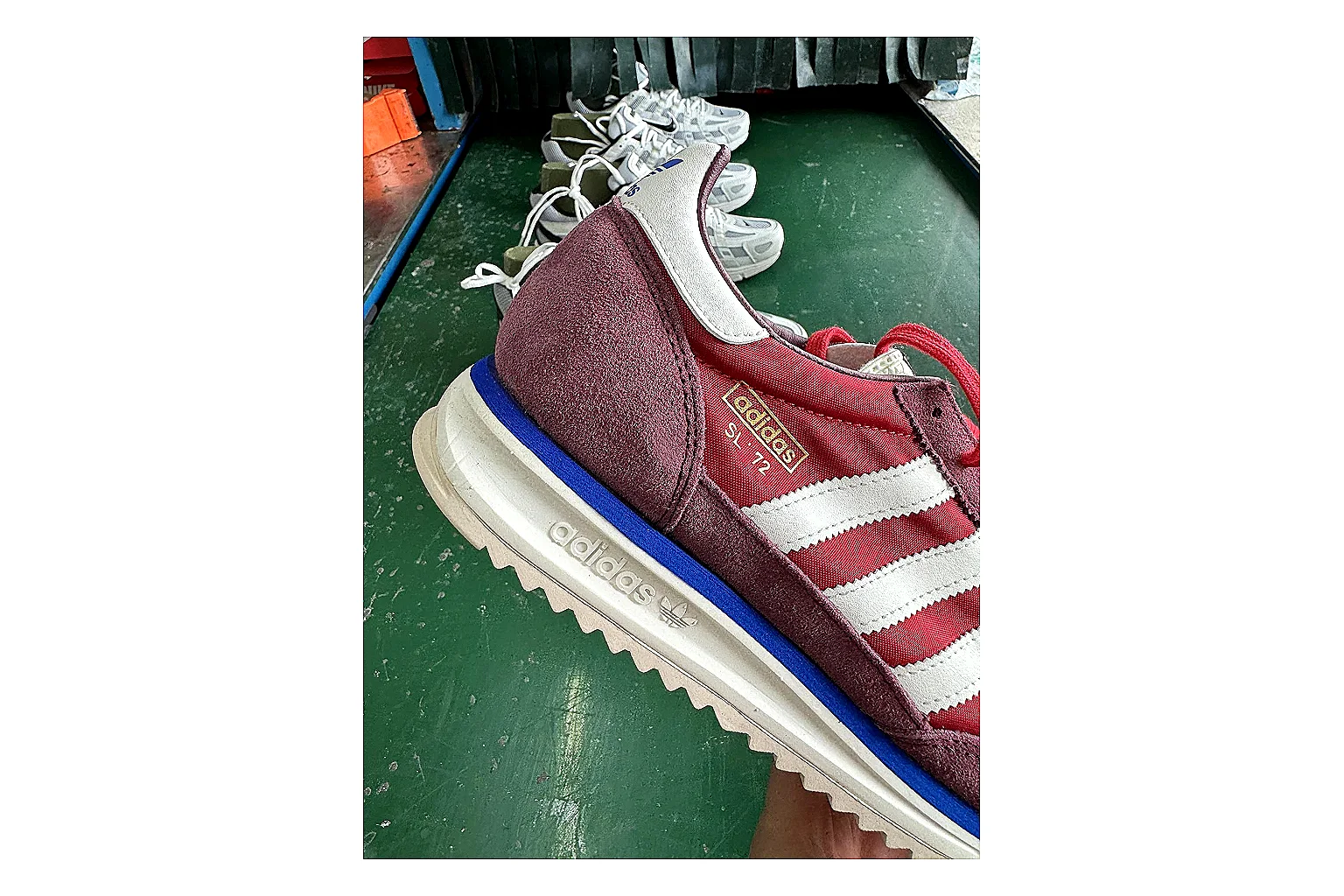 Adidas SL 72 RS Red White comparison signal photo with white red sl 72 rs retro runner with mixed upper and runner shape thumbnail 5