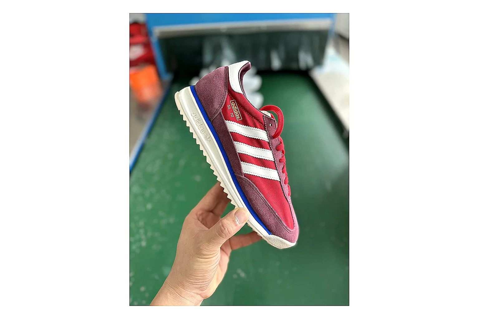 Adidas SL 72 RS Red White comparison signal photo with white red sl 72 rs retro runner with mixed upper and runner shape thumbnail 6