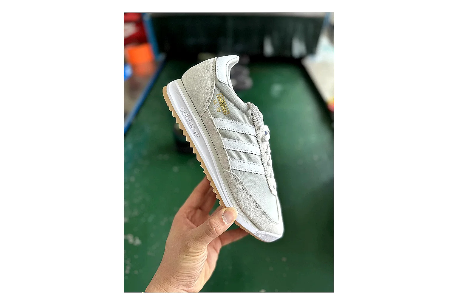 Adidas SL 72 RS White Grey comparison signal photo with white grey sl 72 rs retro runner with mixed upper and runner shape thumbnail 6