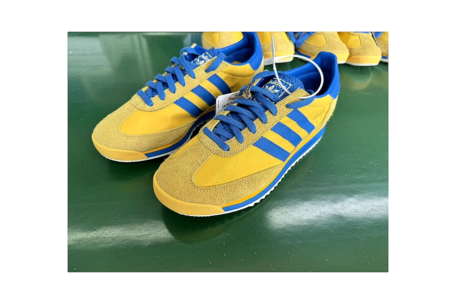 Adidas SL 72 RS Yellow Blue comparison signal photo with yellow blue sl 72 rs retro runner with mixed upper and runner shape thumbnail 6