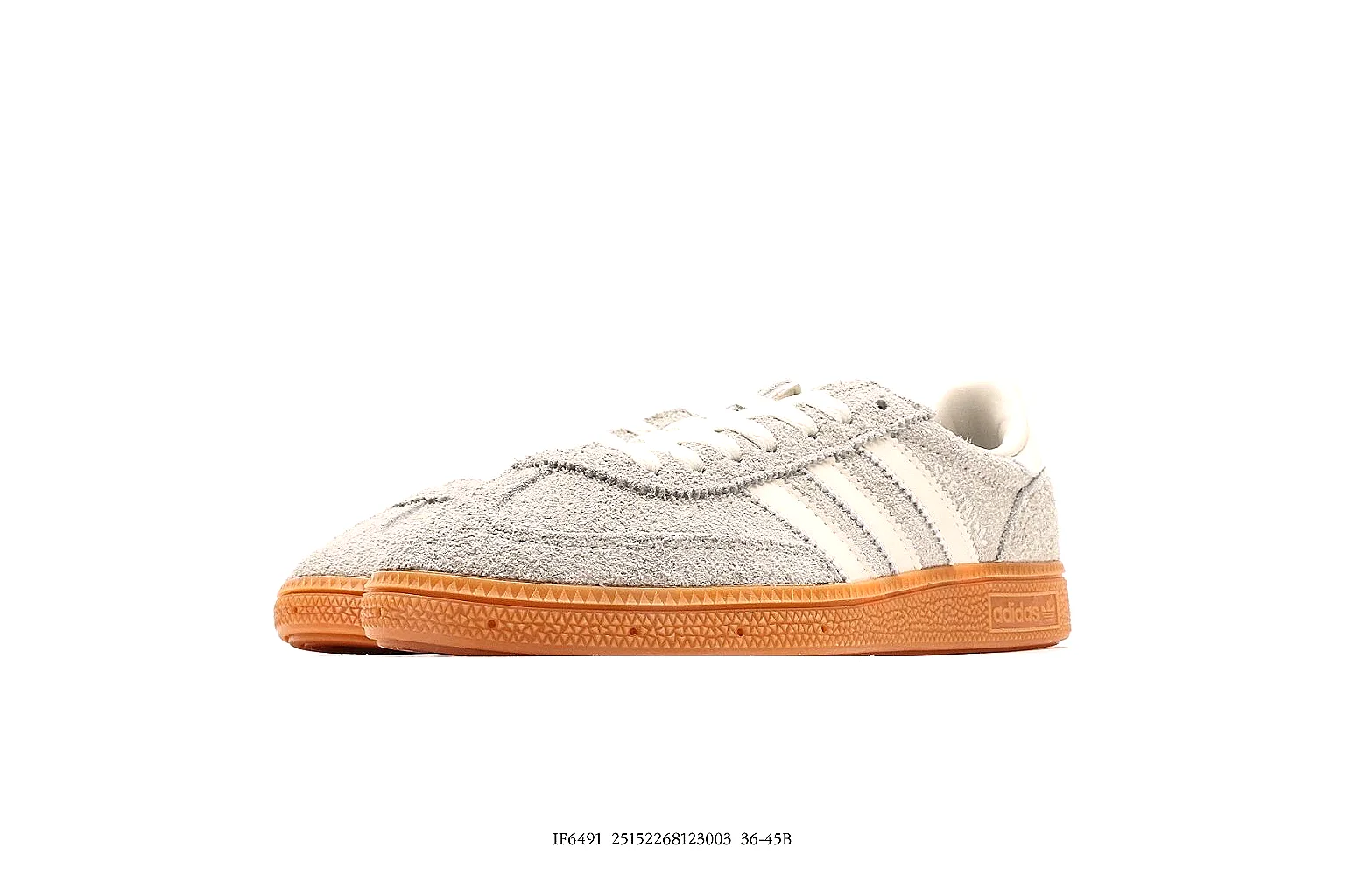 Adidas grey suede gum sole low top with visible side stripe proof thumbnail 4