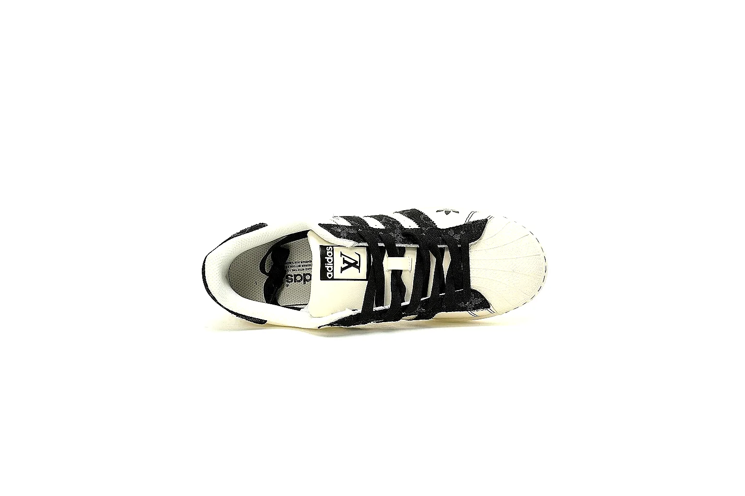 Adidas cream black low-top gallery with side, top, outsole and heel QC angles