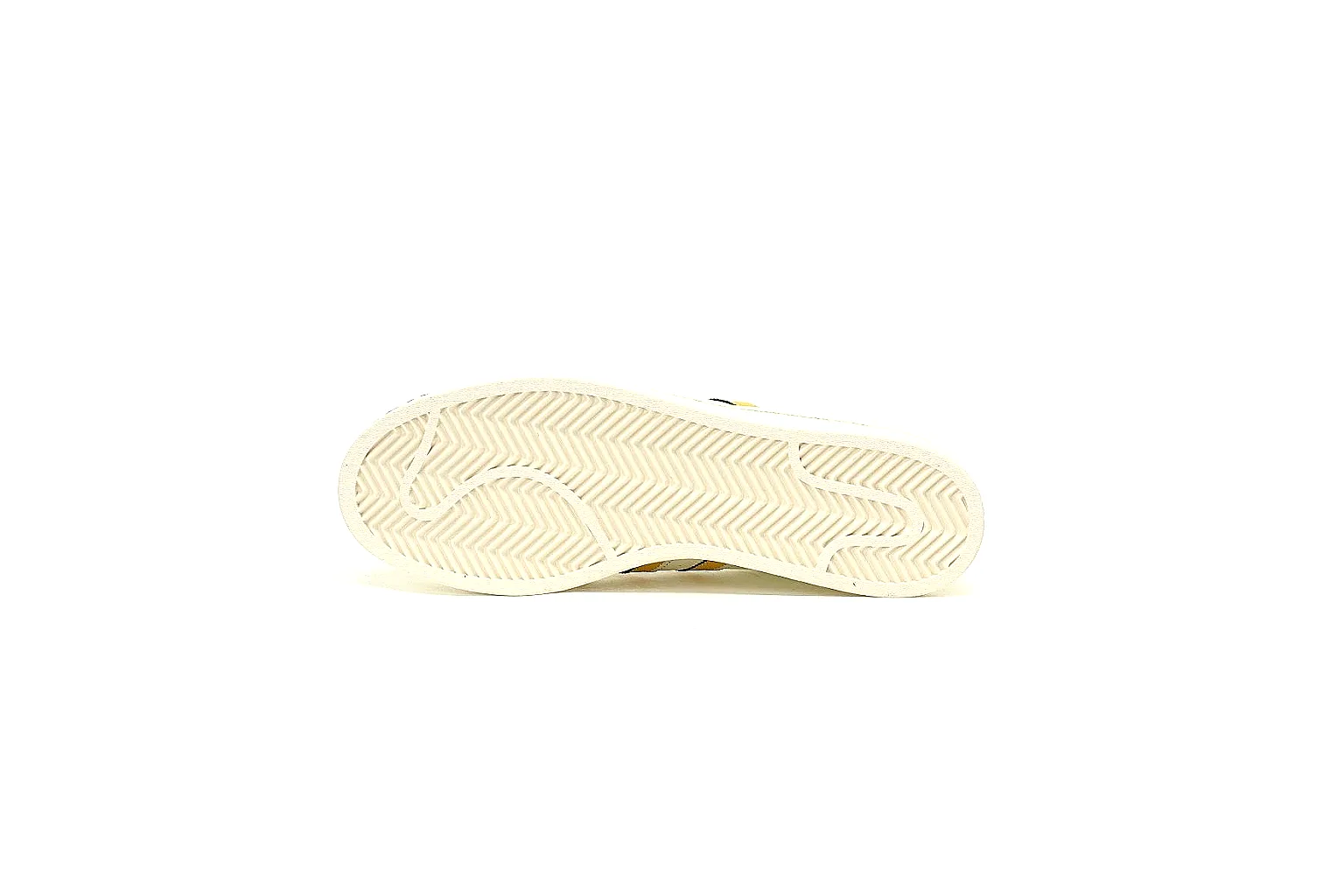 Adidas white blue yellow low top side view with visible stripes and shell toe thumbnail 3
