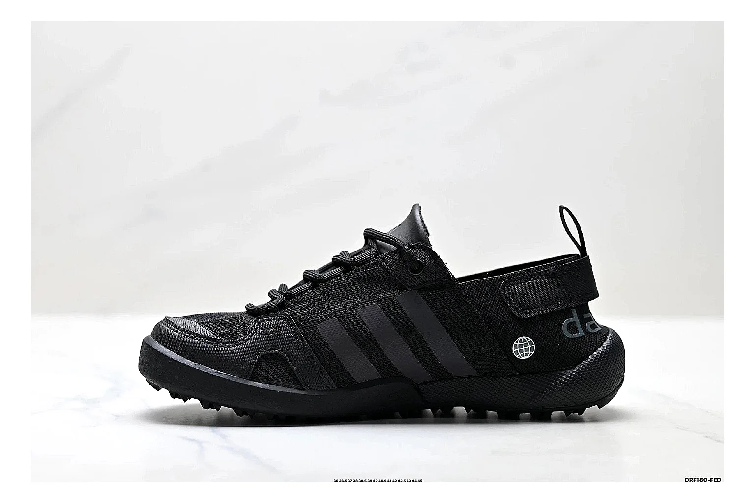 Adidas Terrex Daroga Black Sneakers comparison signal photo with black outdoor trail sneakers with mesh texture, side-profile shape, upper panel lines, and outsole detail thumbnail 6