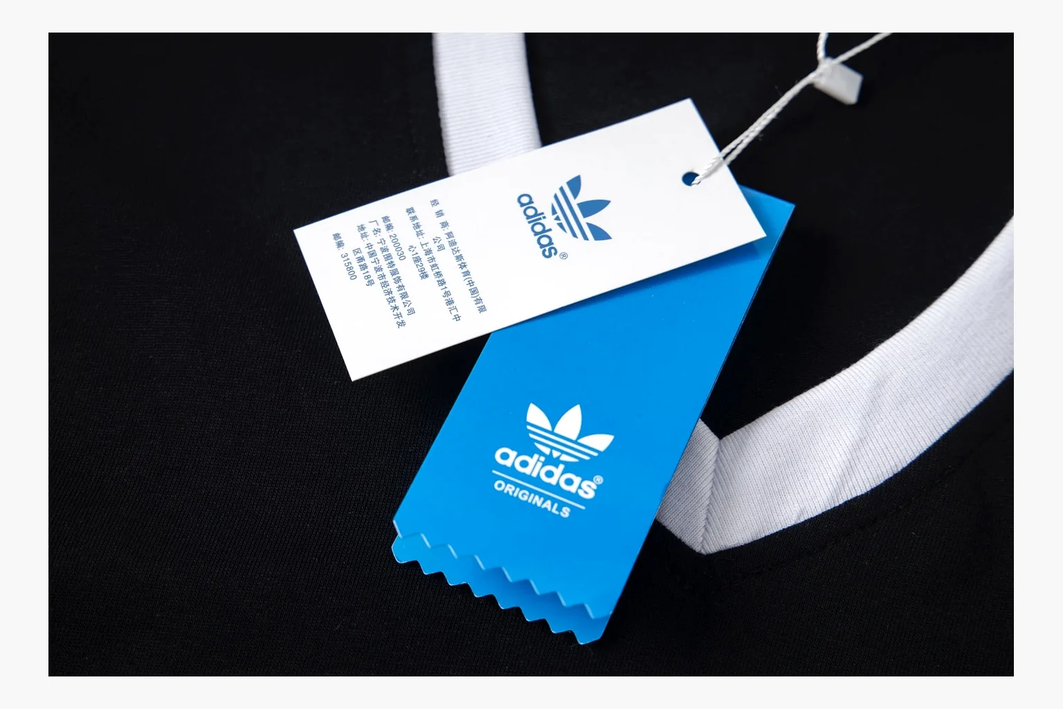 Adidas black V-neck ringer tee comparison image thumbnail 3