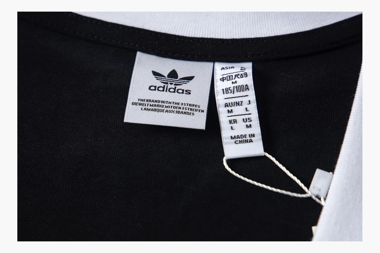 Adidas black V-neck ringer tee comparison image thumbnail 5