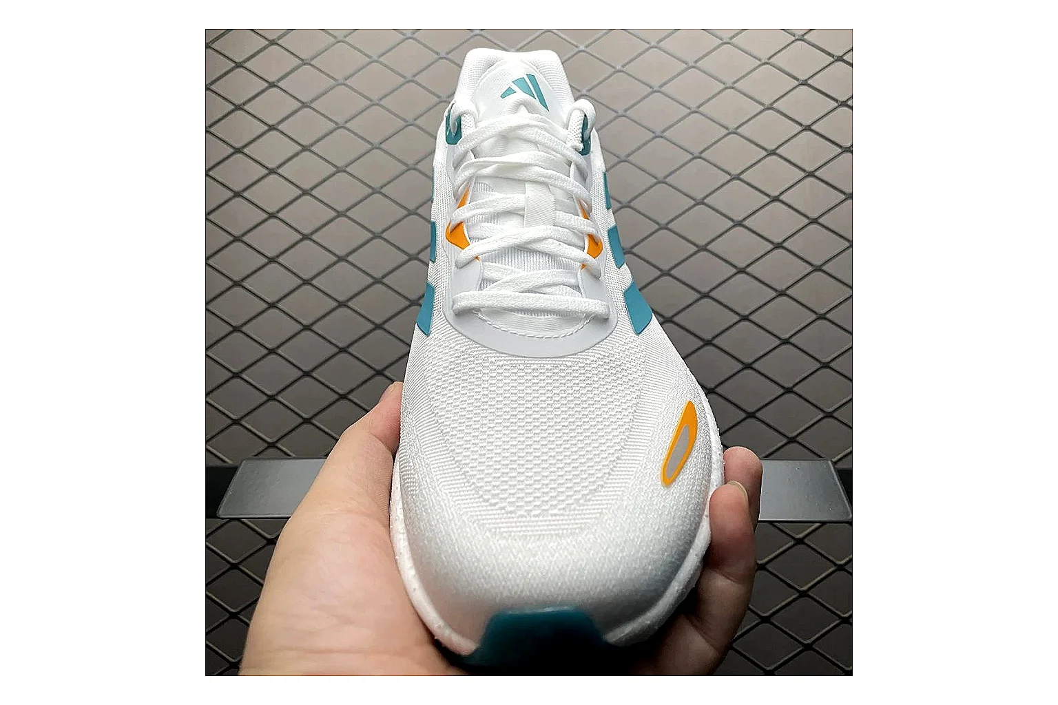Adidas Velosamba White Turquoise comparison signal photo with white turquoise velosamba terrace sneaker with mixed upper and terrace shape thumbnail 4