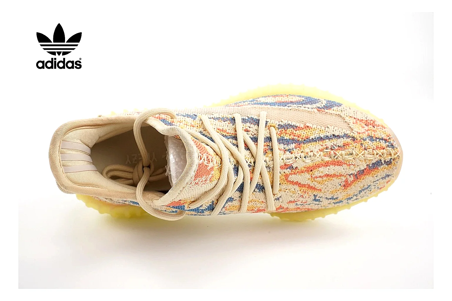 Adidas Yeezy 350 style Cream Yellow 0401 comparison signal note six-photo gallery