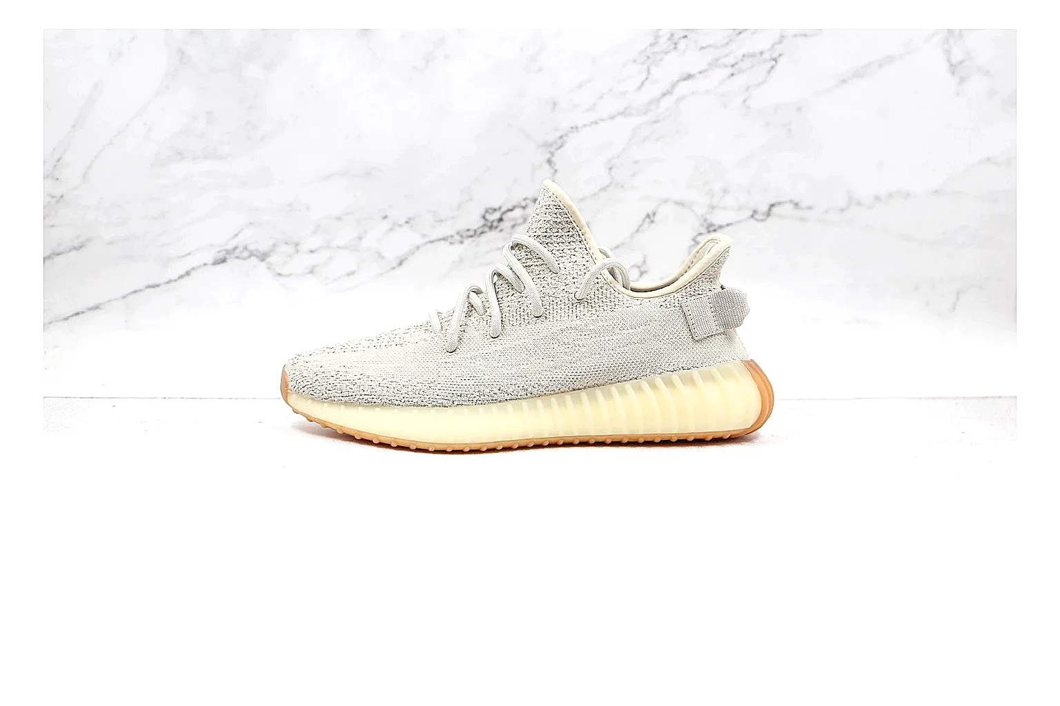 Adidas Yeezy Boost style Cream Gum 3021 comparison signal note six-photo gallery thumbnail 2
