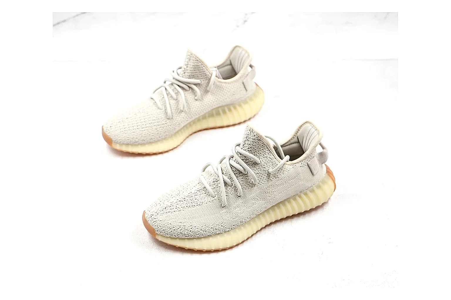 Adidas Yeezy Boost style Cream Gum 3021 comparison signal note six-photo gallery thumbnail 5