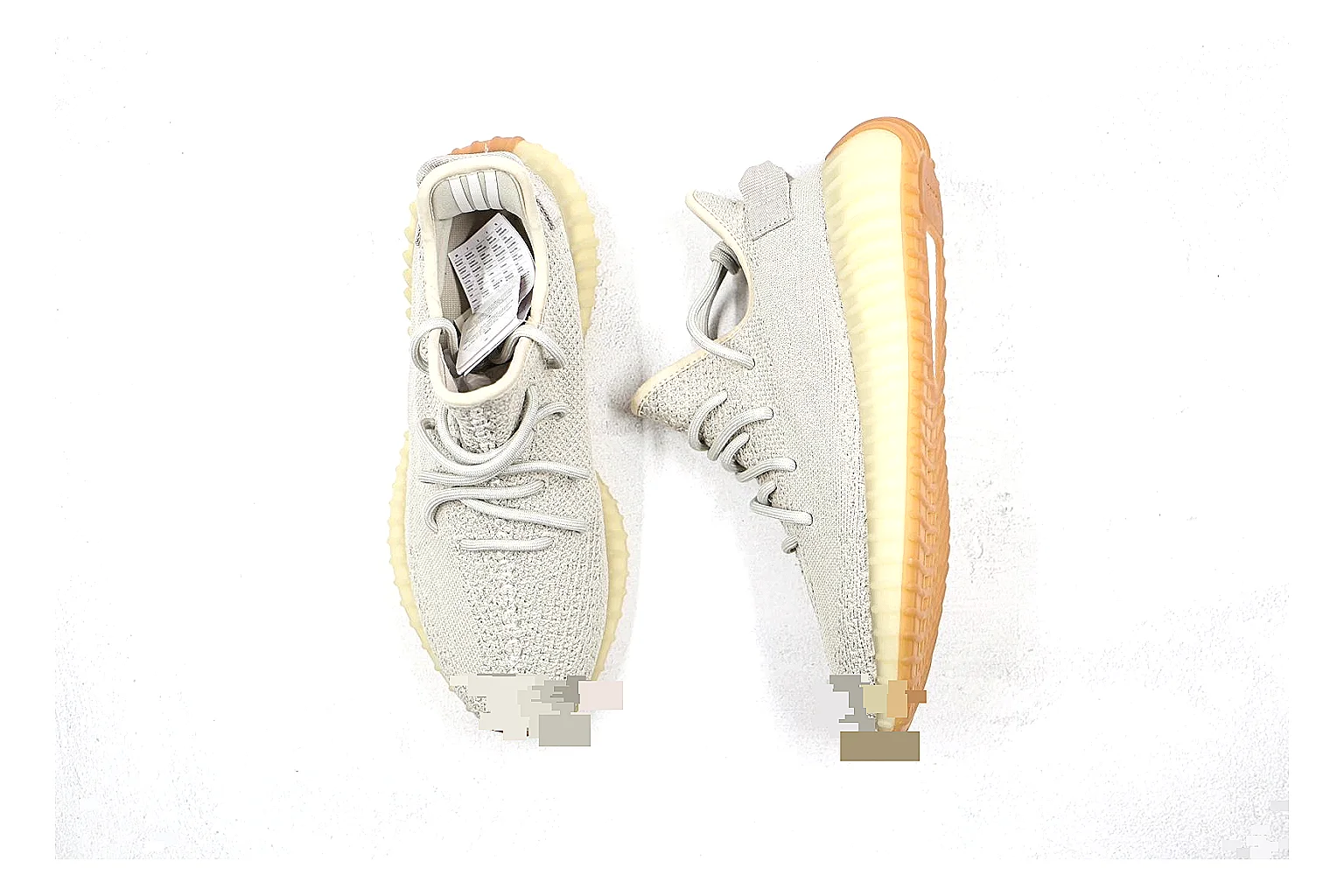 Adidas Yeezy Boost style Cream Gum 3021 comparison signal note six-photo gallery thumbnail 6