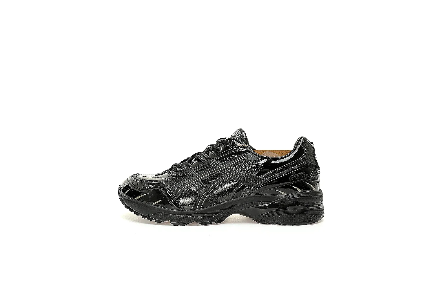 Asics black glossy runner with visible side overlays and QC comparison details thumbnail 2