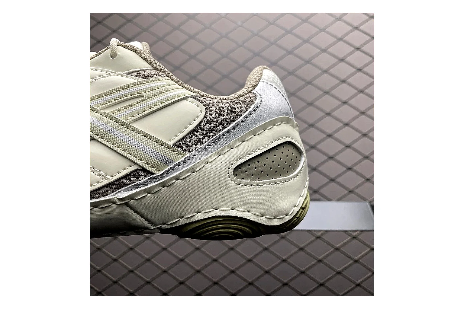 Asics Gel-Kahana Cream Silver comparison signal photo with silver cream gel-kahana trail runner with mixed upper and trail shape thumbnail 3