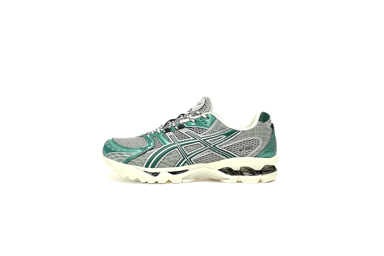 ASICS teal and silver runner with visible side branding and sculpted white sole thumbnail 2