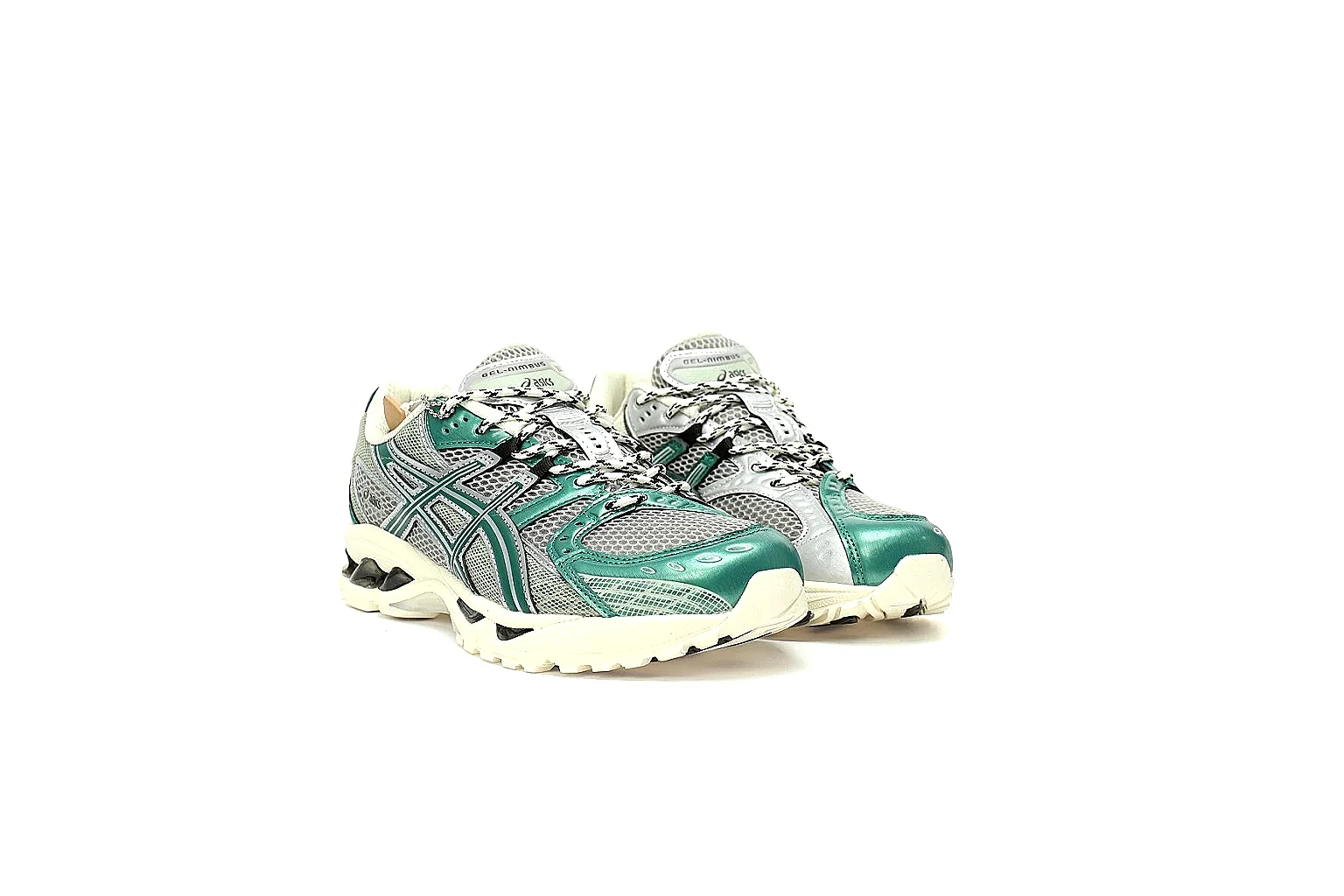 ASICS teal and silver runner with visible side branding and sculpted white sole thumbnail 5