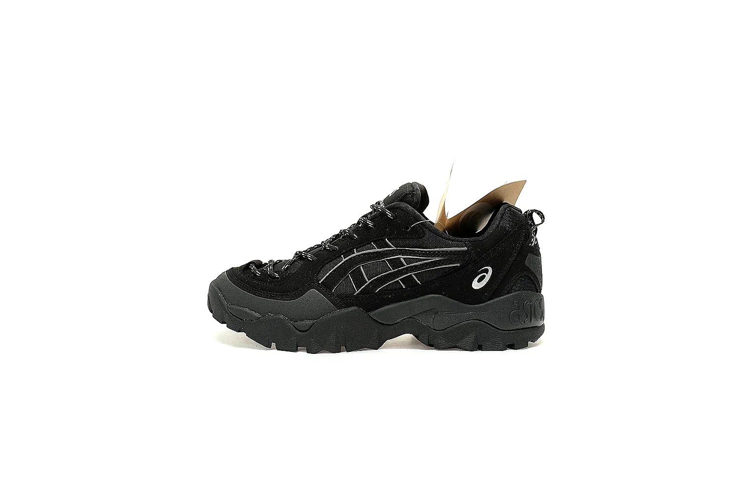 ASICS GEL-Pickax black runner with silver side stripes and lug sole thumbnail 2