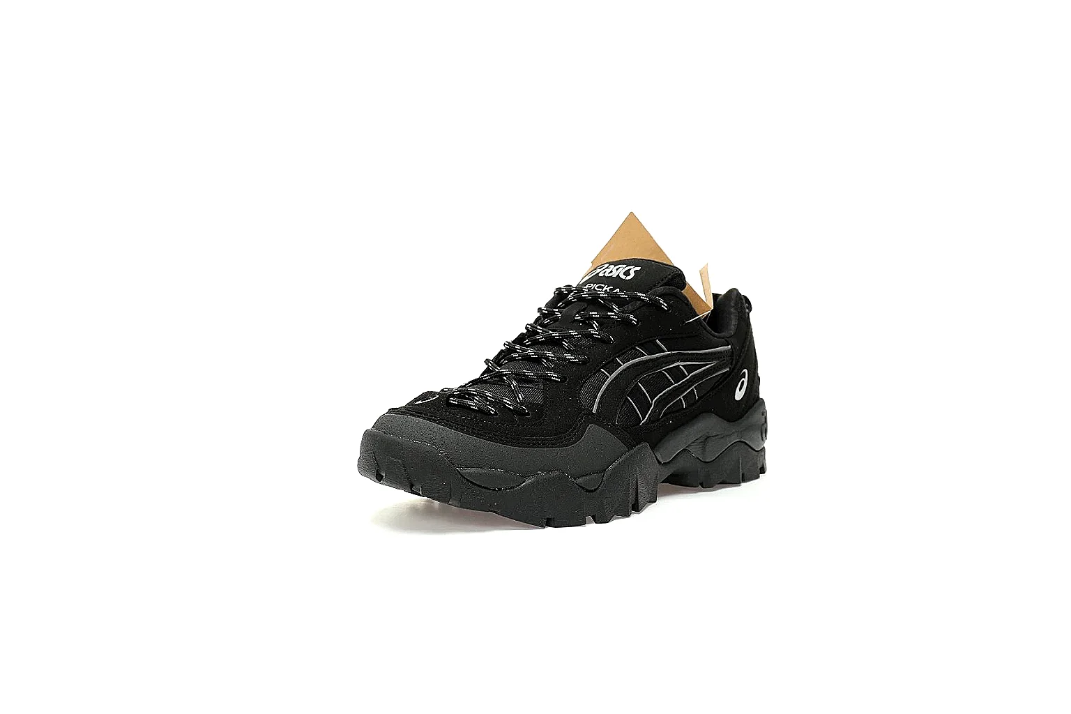 ASICS GEL-Pickax black runner with silver side stripes and lug sole thumbnail 6