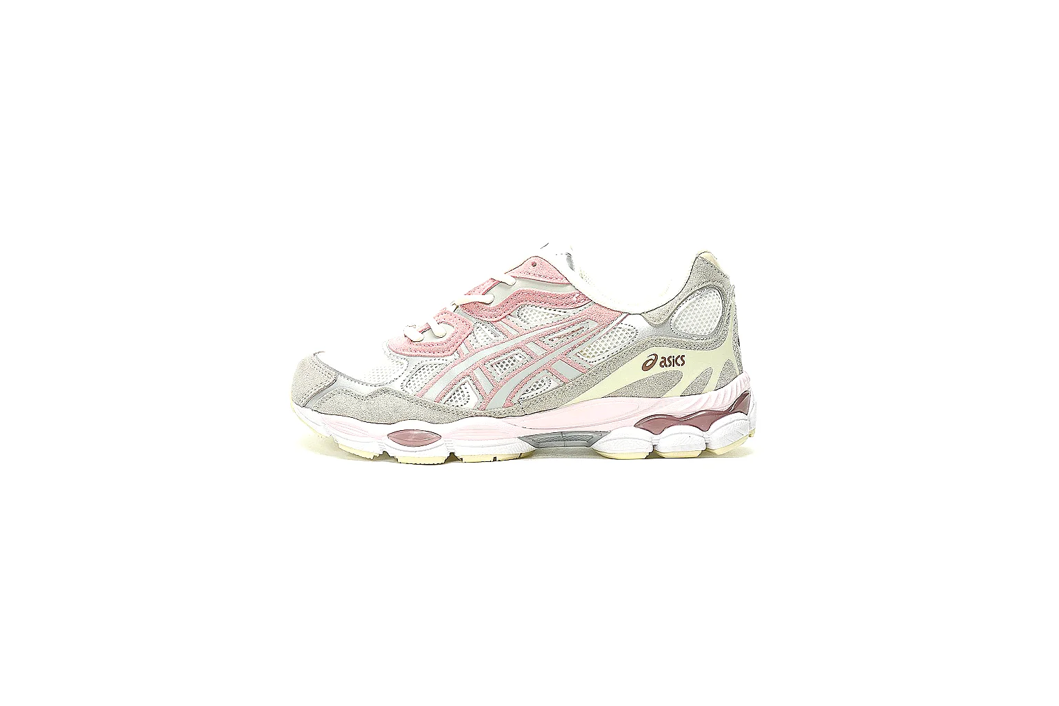 ASICS grey pink GEL runner side profile with QC comparison details thumbnail 2