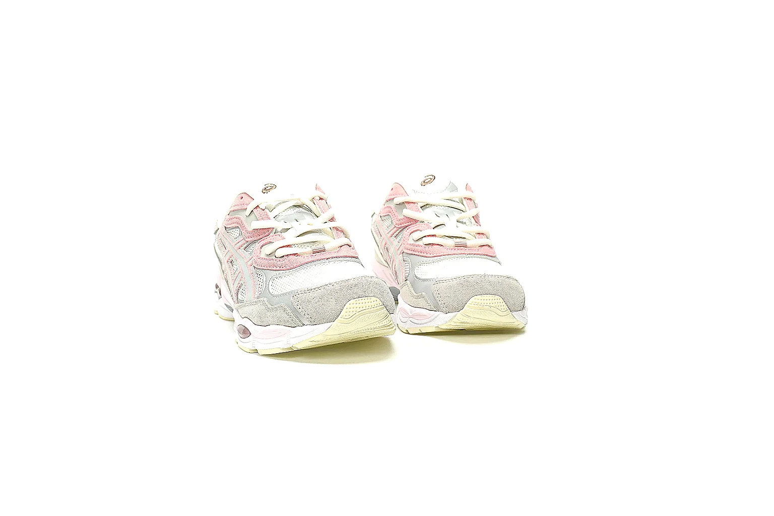 ASICS grey pink GEL runner side profile with QC comparison details thumbnail 4