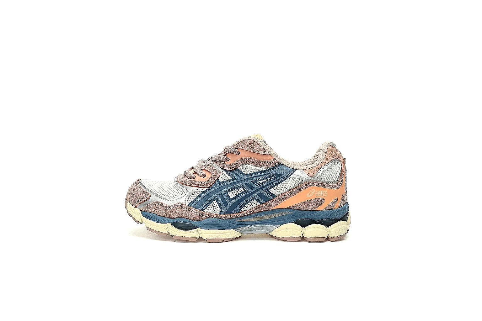 ASICS dusty pink navy GEL style runner with visible side stripe and cream sole thumbnail 2