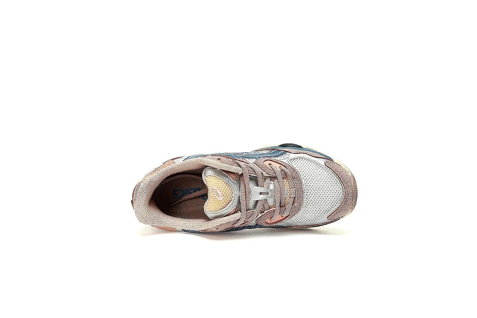 ASICS dusty pink navy GEL style runner with visible side stripe and cream sole thumbnail 3