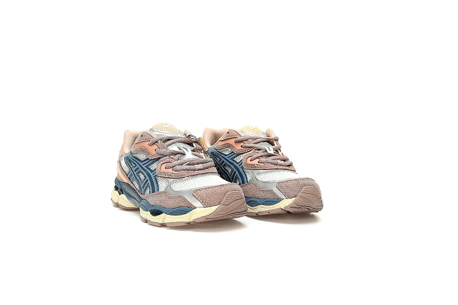 ASICS dusty pink navy GEL style runner with visible side stripe and cream sole thumbnail 5
