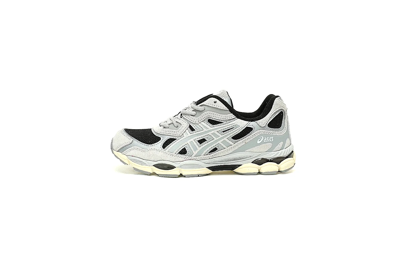 ASICS grey black GEL runner QC scout gallery with outsole and pair angles thumbnail 2