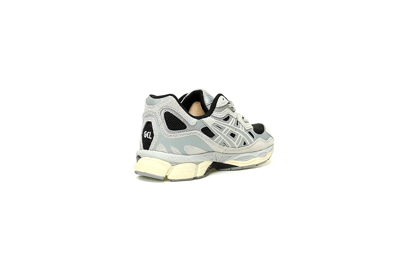 ASICS grey black GEL runner QC scout gallery with outsole and pair angles