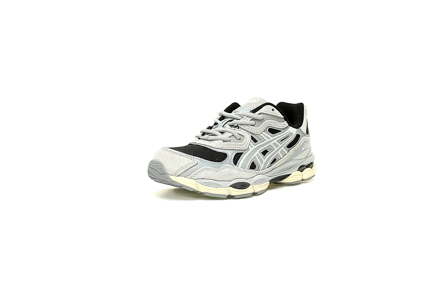 ASICS grey black GEL runner QC scout gallery with outsole and pair angles thumbnail 6